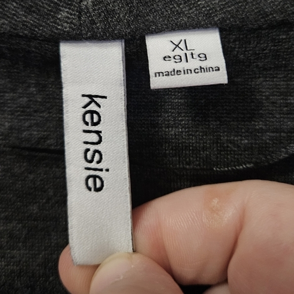 Kensie One Snap Collared Cardigan Women's Size XL Grey Pockets - Picture 3 of 4